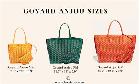 goyard anjur size|anjou vs goyardine tote.